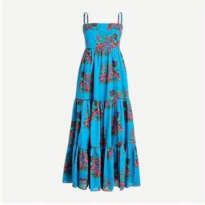 Jcrew tiered maxi lobster dress